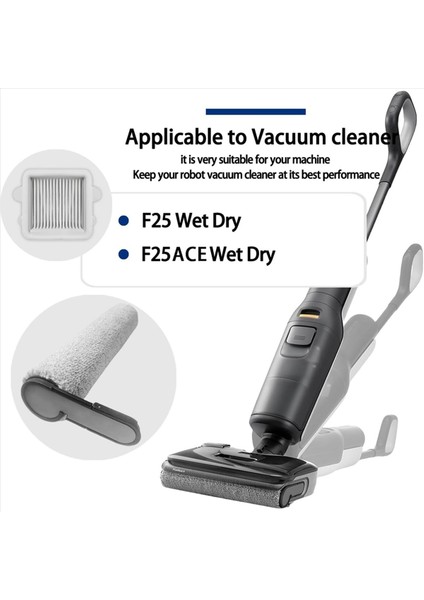 2 Takım Roborock F25 / F25 Ace Islak/kuru Elektrikli Süpürge Ana Silindir Fırça Hepa Filtre Yedek Parçaları (Yurt Dışından) modelleri