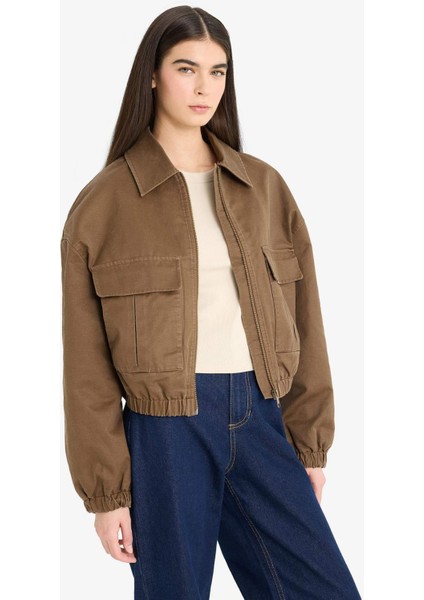 Su Geçirmez Relax Fit Polo Yaka Fermuarlı Mont E8627AX25AU