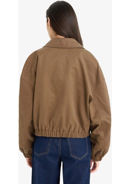 Su Geçirmez Relax Fit Polo Yaka Fermuarlı Mont E8627AX25AU