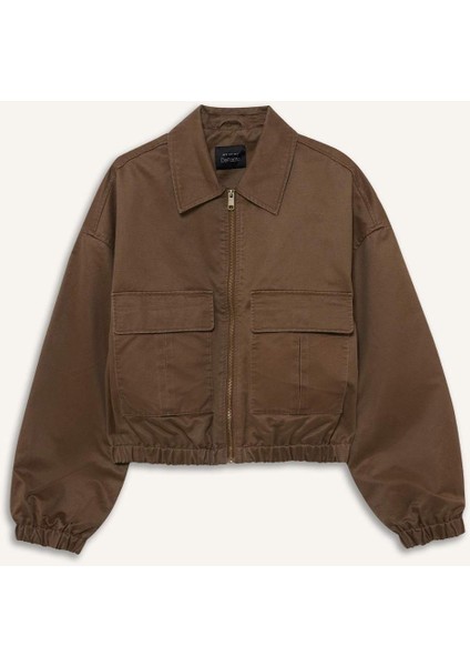 Su Geçirmez Relax Fit Polo Yaka Fermuarlı Mont E8627AX25AU