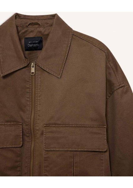 Su Geçirmez Relax Fit Polo Yaka Fermuarlı Mont E8627AX25AU