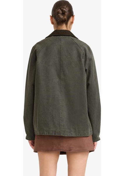 Su Geçirmez Relax Fit Kontrast Yaka Fermuarlı Mont E8624AX25AU