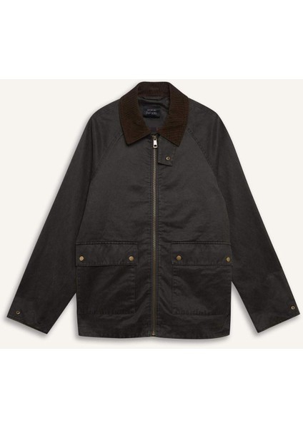 Su Geçirmez Relax Fit Kontrast Yaka Fermuarlı Mont E8624AX25AU