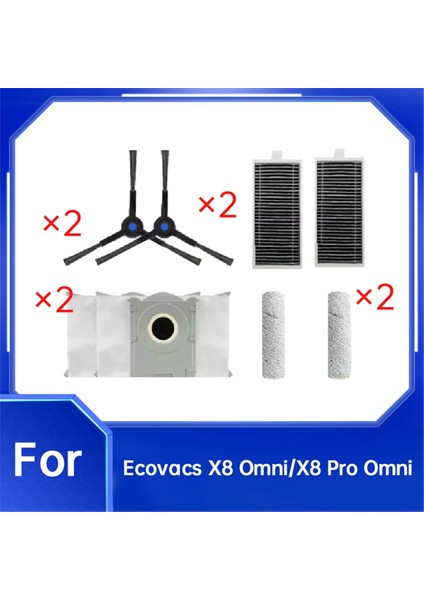 Ecovacs X8 Omni/x8 Pro Omni Süpürge Aksesuarları Ana Yan Fırça Filtresi Bez Toz Torbası (Yurt Dışından) fiyatları