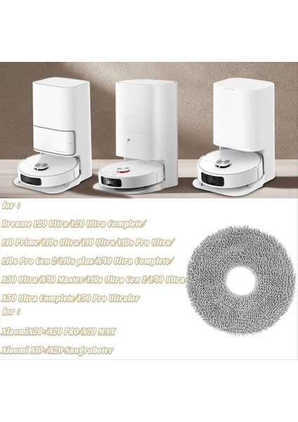 Dreame X50 / X40 / L20 Ultra Komple L50 / L40 / X30 / L10 / L10S Pro Ultra Xiaomi X20 Pro/max Vakum Parçaları (Yurt Dışından) modelleri