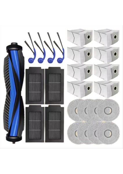 25 Adet Ecovacs Deebot T30C OMNI/T30C Pro Omni Yedek Parçalar Vakum Fırça Filtresi Toz Torbası Paspas Bezi (Yurt Dışından)