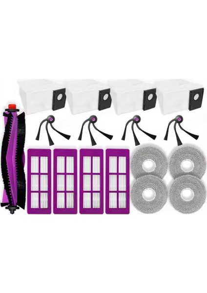 Eureka J15 Max Ultra Elektrikli Süpürge Yedek Parçalar Ana Silindir Fırça Yan Fırça Hepa Filtre Paspas Bezi Toz Torbası (Yurt Dışından)