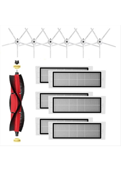 Roborock S6 Pure S6 S4 Max S6 Maxv S5 Max S4 E25 E35 Ana Yan Fırça Filtre Mop Bez Seti (Yurt Dışından)