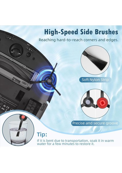 2 Takım Eufy Robot Vakum Omni S1 Pro/s1 Parçaları Aksesuarları Ana Yan Fırça Hepa Filtre Paspas Bezi Toz Torbaları (Yurt Dışından) fiyatları