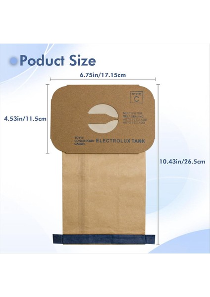 24 Paket Teneke Kutu C Vakumlu Süpürge Torbaları Electrolux Tip C Teneke Kutu Elektrikli Süpürgeler Için Yedek Stil C Çantaları (Yurt Dışından) modelleri