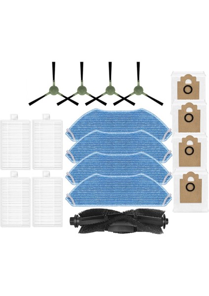 17 Adet Ana Yan Fırça Hepa Filtre Paspas Bezi Toz Torbası Lefan M2/ARTI/M2S Pro Elektrikli Süpürge Parçaları (Yurt Dışından)