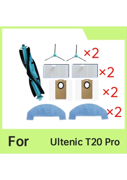 Ultenic T20 Pro Süpürme Makinesi Aksesuarları Için 9 Adet Ana Yan Fırça Paspas Filtresi Toz Torbaları (Yurt Dışından) fiyatları