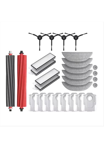 28 Adet Vakum Fırçası Filtre Toz Torbası Paspas Bezi Seti Roborock S8 Maxv Ultra Elektrikli Süpürge Yedek Parçaları (Yurt Dışından)