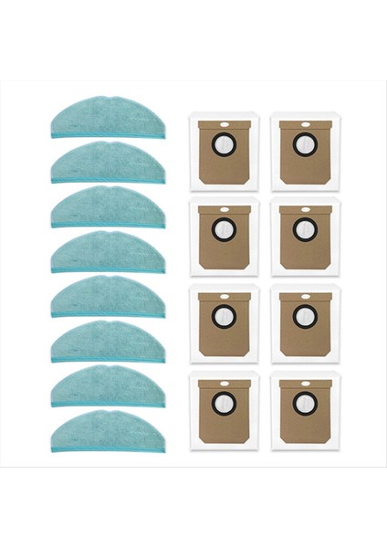 16 Adet Yedek Parçalar 8090 ULTRA/9090 Ai Robotlu Süpürge Aksesuarları Paspas Bezi Bez Toz Torbası (Yurt Dışından)