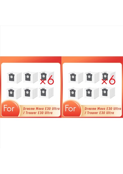 Dreame Mova E30 Ultra / Trouver E30 Ultra Süpürge Aksesuarları Için 12 Adet Toz Torbası Uzun Ömürlü ve Iyi Çalışacak Şekilde Üretilmiştir (Yurt Dışından)