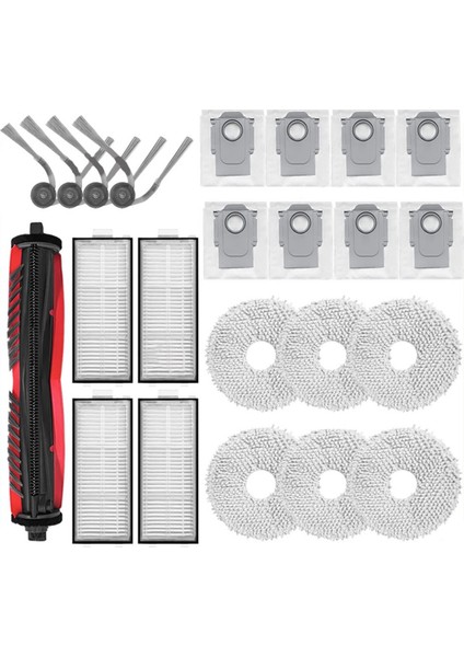 Roborock Saros Z70 Elektrikli Süpürge Yedek Kitleri Yan Fırça Hepa Filtre Paspas Bezi Toz Torbası Aksesuarları Parçaları (Yurt Dışından)