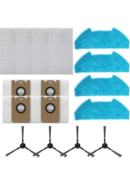 Filtre Paspas Bezi Toz Torbası Yan Fırça Seti Redkey R10 Akülü Robotlu Süpürge Aksesuarı Için Toz Parçacıklarını Yakalar (Yurt Dışından)
