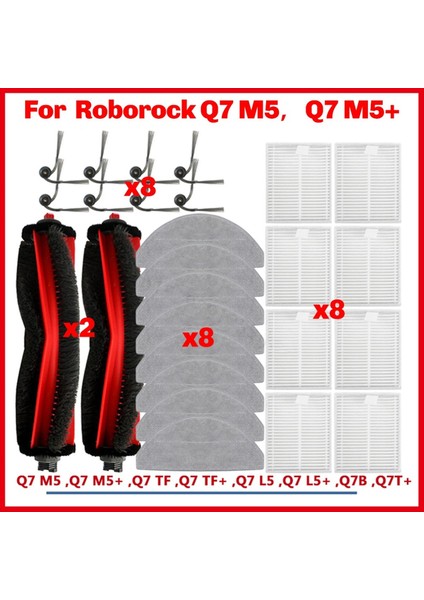 Roborock Q7 M5 / Q7 M5+ / Q7 L5 / Q7 L5+ / Q7 Tf / Q7 Tf+/ Q7B / Q7T+ Artı Parçaları Ana Yan Fırça Filtresi Toz Torbaları (Yurt Dışından) fırsatları