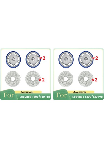 Ecovacs T30S/T30 Pro Robot Süpürge Paspas Seti Paspas Kurulu Için 8 Adet Bez ve Paspas Tutucu (Yurt Dışından)