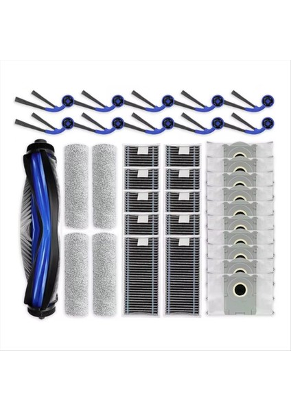 35 Adet Ecovacs Deebot X9 Pro Omni/x9 Pro Elektrikli Süpürge Yedek Parça Ana Yan Fırça Hepa Filtre Paspas Bezi Toz Torbası (Yurt Dışından)