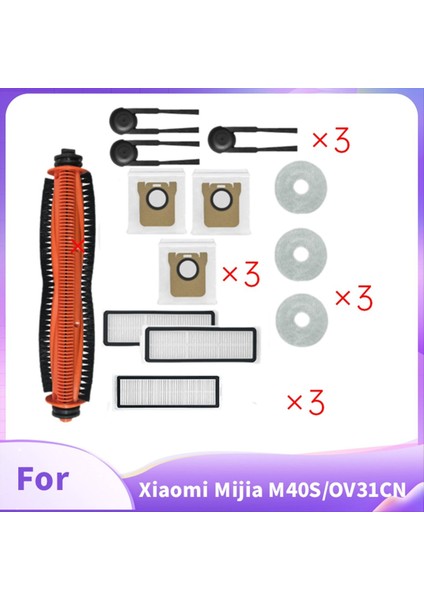Xiaomi Mijia M40S/OV31CN Vakum Süpürge Aksesuarları Ana Roller Yan Fırça Hepa Filtre Mop Bez Toz Çantaları (Yurt Dışından) modelleri