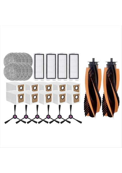 30 Adet Jonr P20 Pro/jonr T5 Pro Robotlu Süpürge Yedek Parça Ana Fırça Yan Fırça Filtre Paspas Bezi Toz Torbası (Yurt Dışından) modelleri