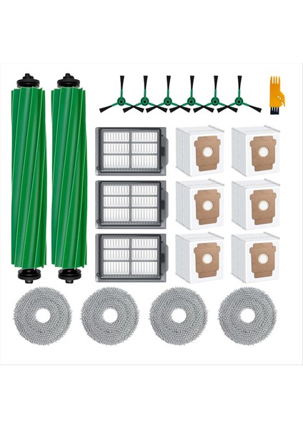 Irobot Roomba Plus 505/405 Combo Süpürme Makinesi Aksesuarları Için 22 Adet Ana Yan Fırça Paspas Filtresi Toz Torbaları (Yurt Dışından)