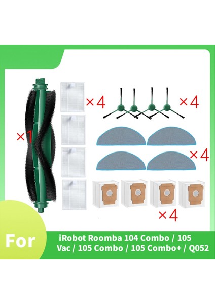 3irobot Roomba 104 Combo / 105 Vac / 105 Combo / 105 Combo+ / Q052 Süpürme Makinesi Aksesuarları Için 17 Adet (Yurt Dışından) modelleri