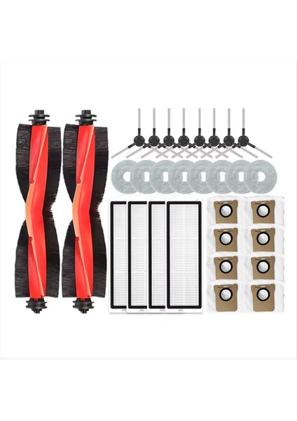 30 Adet Xiaomi X20 Max / X20 Pro / D109GL / D102GL Elektrikli Süpürge Yedek Parça Vakum Fırça Filtre Paspas Bezi Toz Torbası (Yurt Dışından)