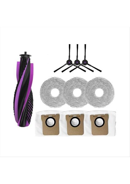 Jonr P20 Pro Robotlu Süpürge Için 10 Adet Yedek Parçalar Ana Fırça Yan Fırça Paspas Bezi Toz Torbası (Yurt Dışından)