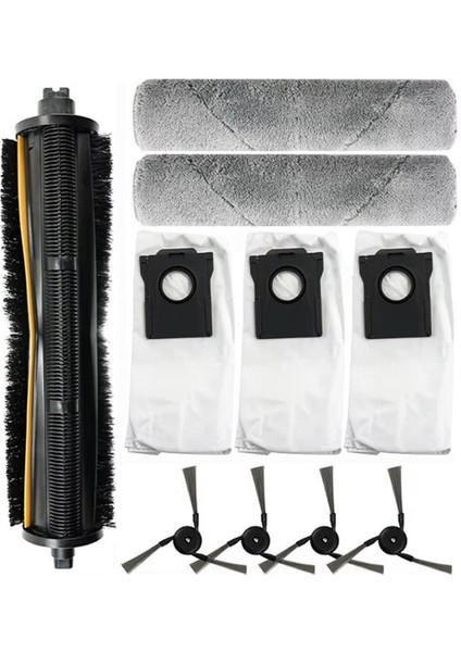 10 Adet Dreame Mova Z5 / Z5 Pro / Z50 Ultra Dolaşmayan Rulo Fırça Yan Fırça Paletli Paspas Bezi Toz Torbası Yedek Parça (Yurt Dışından)