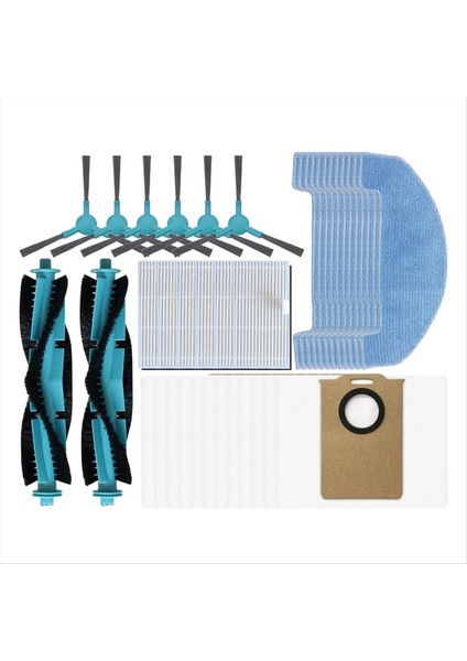 38 Adet Ultenic T20 Pro Elektrikli Süpürge Yedek Parçaları Ana Fırça Yan Fırça Hepa Filtre Paspas Bezi Toz Torbası (Yurt Dışından)