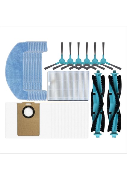 38 Adet Ultenic T20 Pro Elektrikli Süpürge Yedek Parçaları Ana Fırça Yan Fırça Hepa Filtre Paspas Bezi Toz Torbası (Yurt Dışından) fırsatları