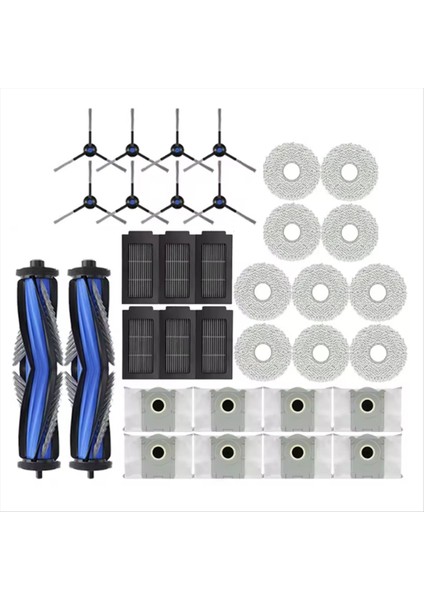 34 Adet Ecovacs Deebot T50 Pro OMNI/T50 Omni Elektrikli Süpürge Yedek Parçaları Vakum Fırçası Filtre Toz Torbası Paspas Bezi (Yurt Dışından)