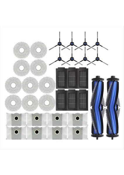 34 Adet Ecovacs Deebot T50 Pro OMNI/T50 Omni Elektrikli Süpürge Yedek Parçaları Vakum Fırçası Filtre Toz Torbası Paspas Bezi (Yurt Dışından) modelleri