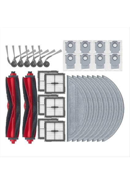 30 Adet Roborock Q10 S5/Q10 S5+/Q10 X5/Q10 X5+/Q10 VF/Q10 Vf+ Yedek Parça Ana Yan Fırça Filtre Paspas Bezi Toz Torbası (Yurt Dışından)
