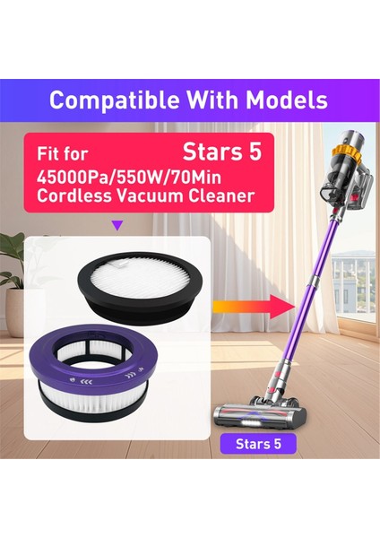 Elektrikli Süpürge Aksesuarları Filtresi Anyson Stars 5 45000PA/550W/70MIN Akülü Elektrikli Süpürge Için Fit (Yurt Dışından) fırsatları