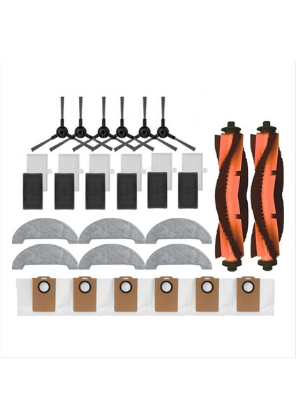 Dreame Mova E20 Pro Plus/trouver E20 Pro Plus Için 26 Adet Yedek Parça Vakum Fırçası Toz Torbası Filtre Paspas Bezi (Yurt Dışından) modelleri