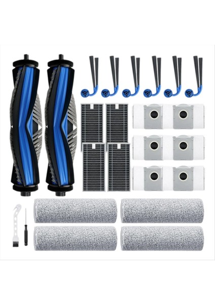 Ecovacs Deebot X9 Pro Omni X9 Pro Vakum Robotu Ana Yan Fırça Paspas Filtresi Toz Torbaları Için 24 Adet (Yurt Dışından)