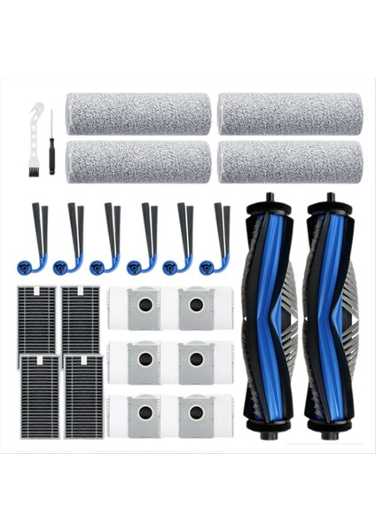 Ecovacs Deebot X9 Pro Omni X9 Pro Vakum Robotu Ana Yan Fırça Paspas Filtresi Toz Torbaları Için 24 Adet (Yurt Dışından) modelleri