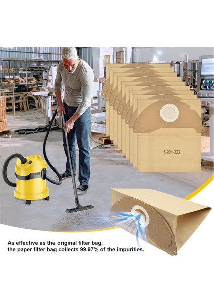 Karcher Wd2 Mv2 Wd 2 200 Için Elektrikli Süpürge Torbaları WD2250 A2004 A2054 A2099 6 904-322 0 Karcher Wd Için Vakumlu Toz Torbaları (Yurt Dışından) modelleri