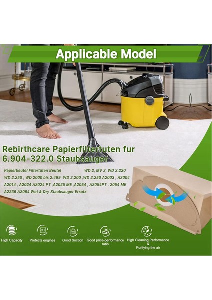 Karcher Wd2 Mv2 Wd 2 200 Için Elektrikli Süpürge Torbaları WD2250 A2004 A2054 A2099 6 904-322 0 Karcher Wd Için Vakumlu Toz Torbaları (Yurt Dışından) fırsatları