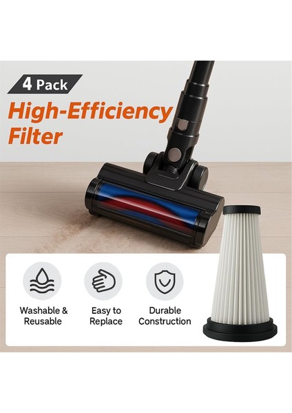 Trucozie Akülü Vakum T350 Yıkanabilir Filtre Vakum Parçaları Için Yıkanabilir Vakum Filtreleri 4 Hepa Filtreler (Yurt Dışından) modelleri