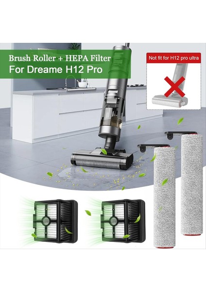 Dreame H12 Pro / H12 Plus Islak Kuru Elektrikli Süpürge Yedek Parçaları Için Fırça Rulosu ve Hepa Filtre (Yurt Dışından) fiyatları