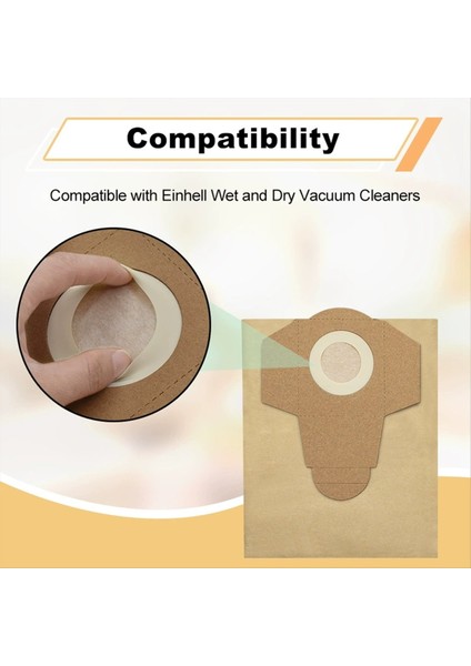 10 Adet 20L Islak ve Kuru Toz Torbası Einhell Islak ve Kuru Vakum Torbaları Bt-Vc 1250S Vakum Filtre Torbası Aksesuarları (Yurt Dışından) fırsatları