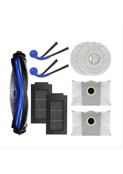 Ecovacs Deebot T30C Omni ve T30C Pro Omni Elektrikli Süpürge Ana Fırça Paspas Pedleri Toz Torbası Yan Fırçalar Için 9 Adet Yedek Parça (Yurt Dışından)