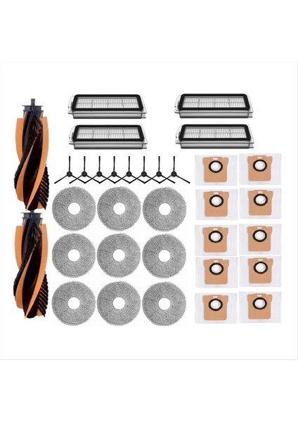 33 Adet Jonr P20 Pro/t5 Pro Robotlu Süpürge Parçaları Yedek Ana Yan Fırça Toz Torbası Hepa Filtre Paspas Bezi (Yurt Dışından) fiyatları