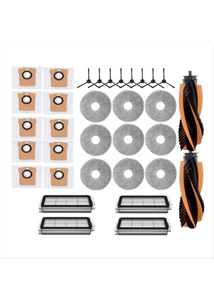 33 Adet Jonr P20 Pro/t5 Pro Robotlu Süpürge Parçaları Yedek Ana Yan Fırça Toz Torbası Hepa Filtre Paspas Bezi (Yurt Dışından) modelleri