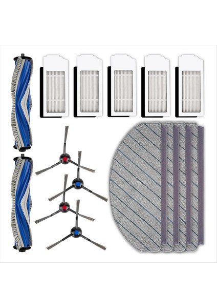 Ecovacs Deebot N20 PLUS/N20 Pro Plus Robotik Vakum Temizleyici Aksesuarları Silindir Fırça Yan Fırçaları Filtreler Paspas Pedleri (Yurt Dışından)
