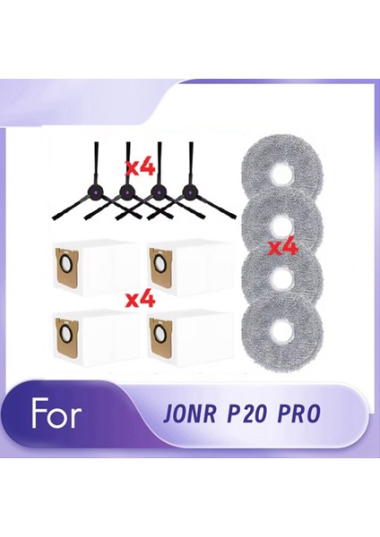Jonr P20 Pro Elektrikli Süpürge Aksesuarları Için 12 Adet Yan Fırça Paspas Toz Torbaları (Yurt Dışından) fiyatları